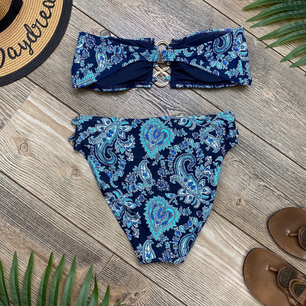 SOLD! Michael Kors 2 Pc Bandeau Bikini Swimsuit - Picture 5 of 8